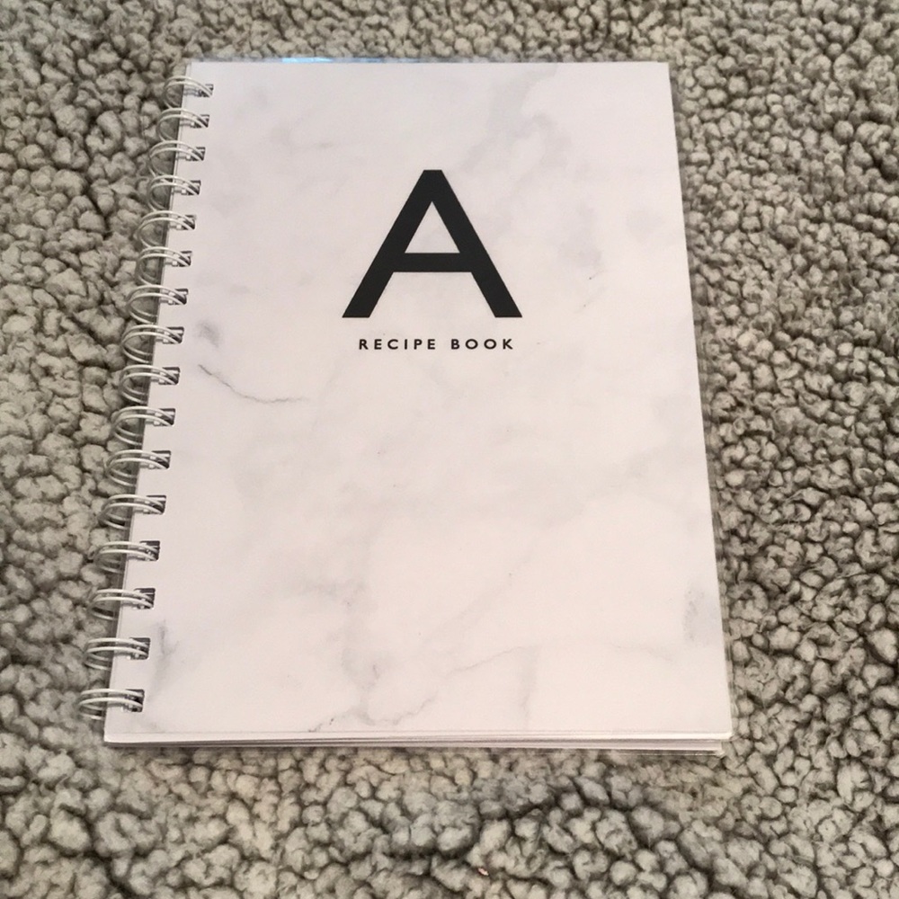 Personalized “A” Recipe Book Unused/Empty